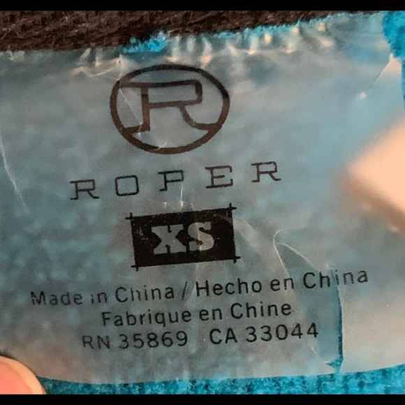 “ROPER” Peacock Blue & Black Hoodie NWT - Picture 7 of 9